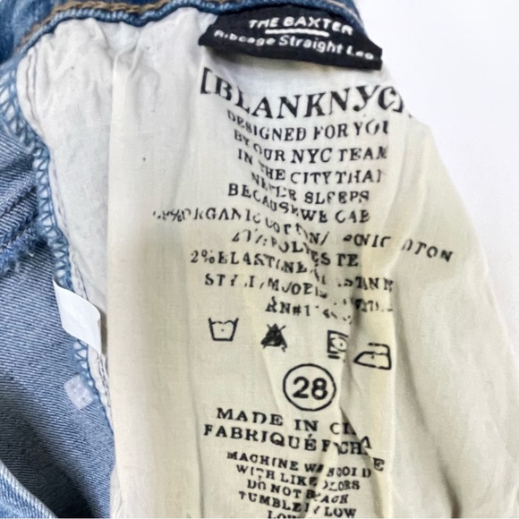 Jeans | Straight | NWT Blank NYC Baxter Light Wash | 12" High Rise | 27" Inseam - Picture 12 of 12